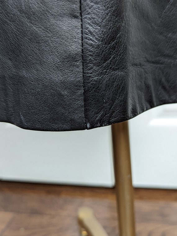 Vintage Pelle Cuir Black Leather Midi Skirt - image 8