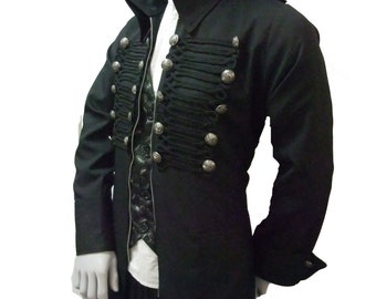 Steampunk Mens Trench coat with frogging detail