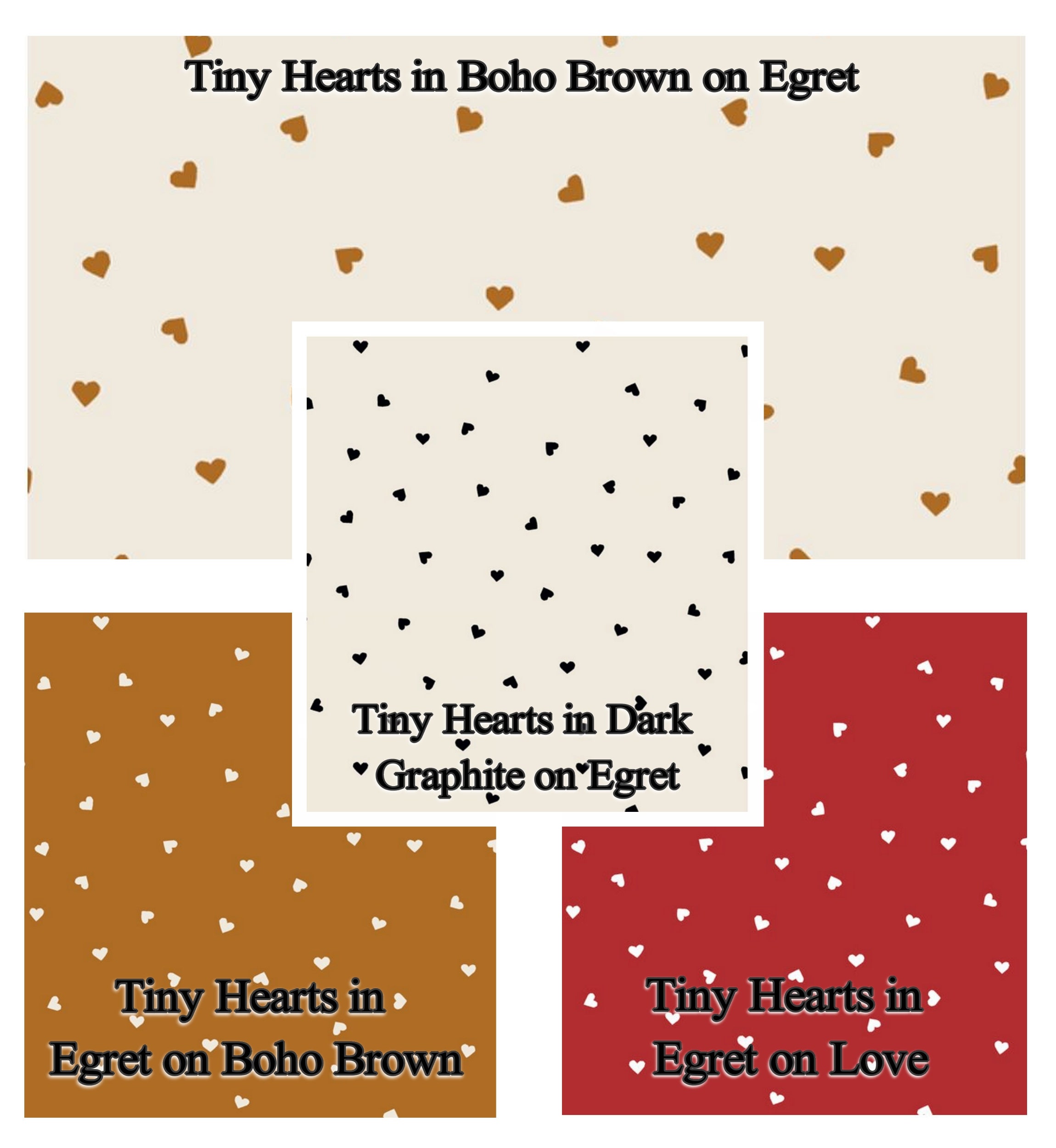 Tiny Hearts in Boho Brown on Egret