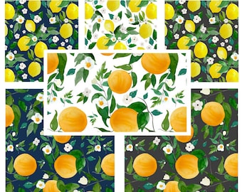 Lemons & Oranges Nursery fitted sheets: Crib, PlayYard, Compatible with Halo, Nuna Sena, Guava Lotus, 4Moms Breeze, custom sizing