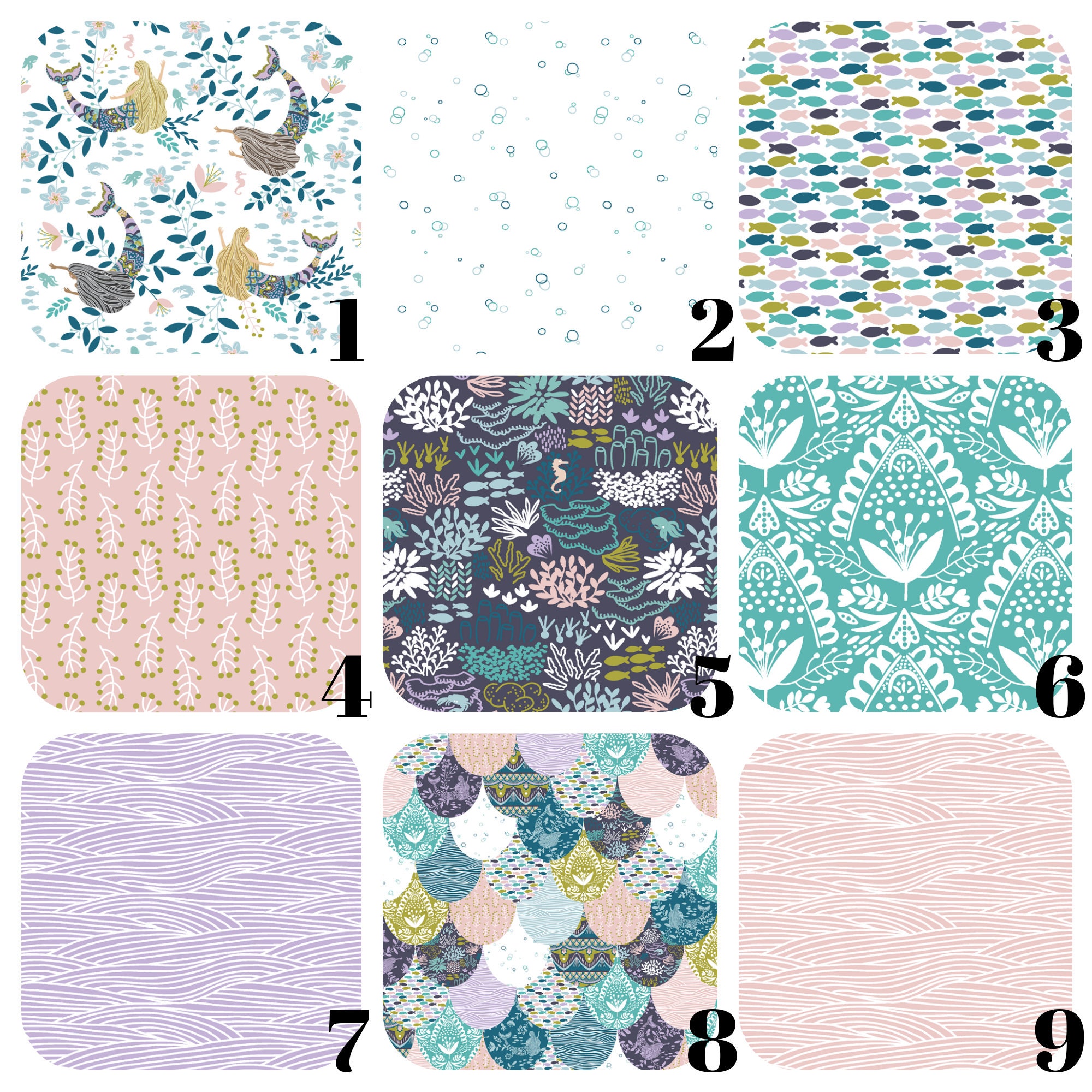 Crib Bedding Mermaid Crib Sheets Crib Skirts Bumpers Etsy