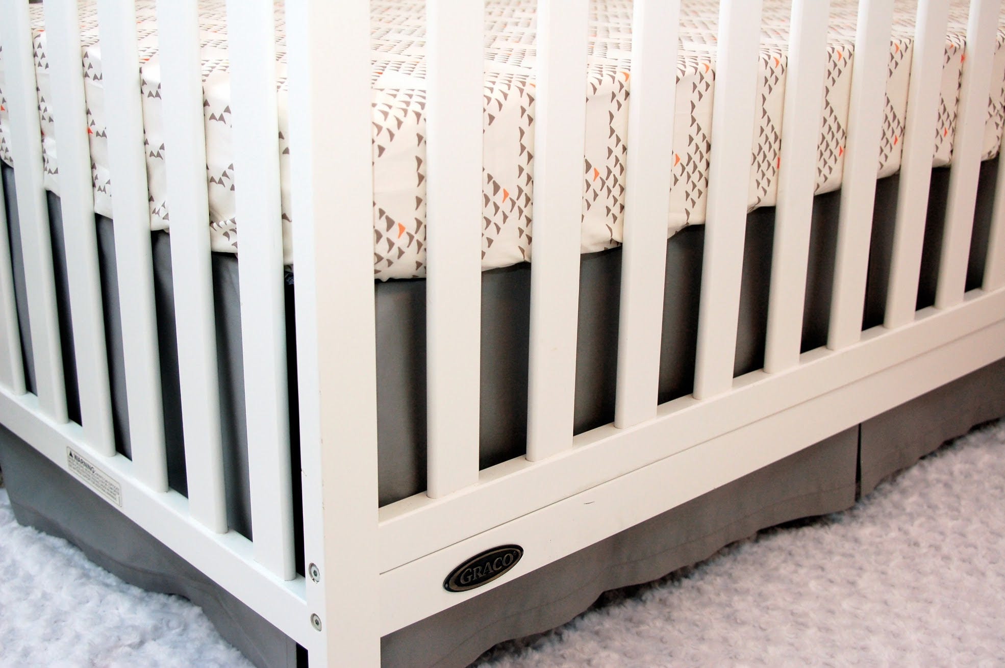 CRIB SKIRT Solid Grey Mini Crib Skirt Stokke Mini Stokke Etsy