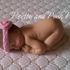 Darling Pink Rose Headband Fondant Cake Topper