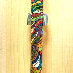 Hand-Painted Poplar Walking Stick: Colorful Hiking Staff