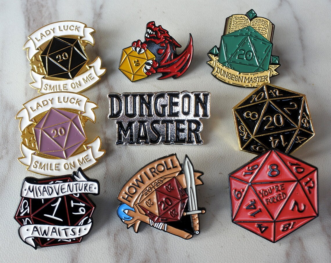 DND enamel pinD&D dice enamel pin D20 enamel pinsDungeons | Etsy