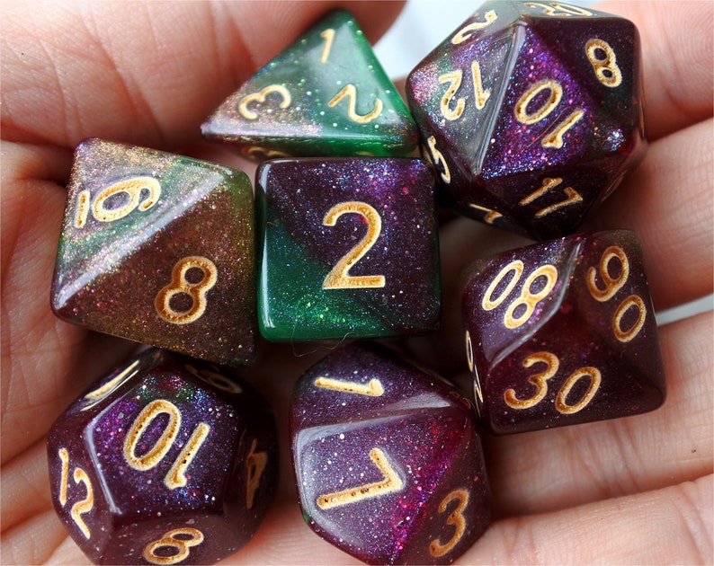 Dnd Dice Set Polyhedral Dice Galaxy D&D Dice Dungeons and Etsy