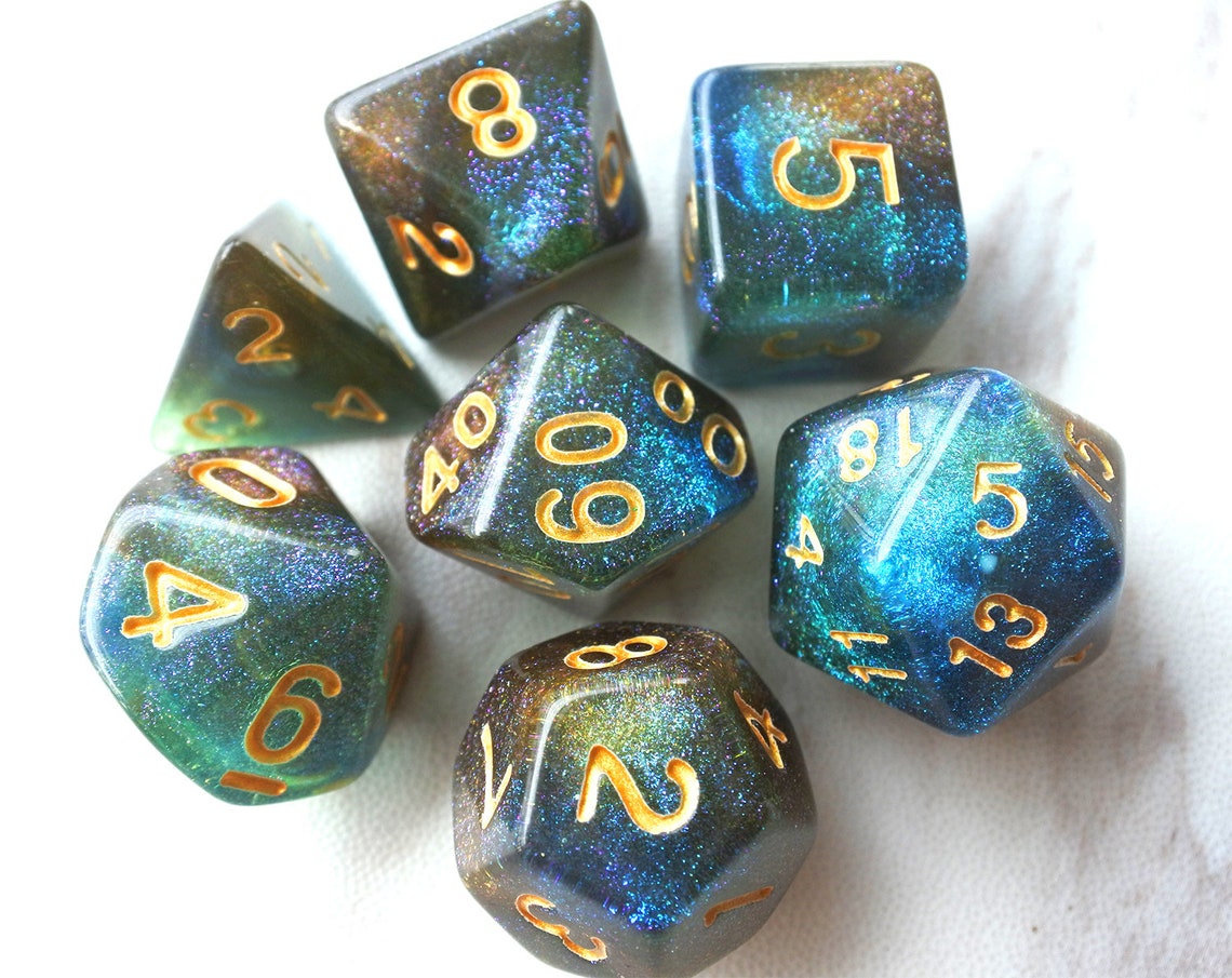 Dnd Dice Set Polyhedral Dice Galaxy D&D Dice Dungeons and Etsy