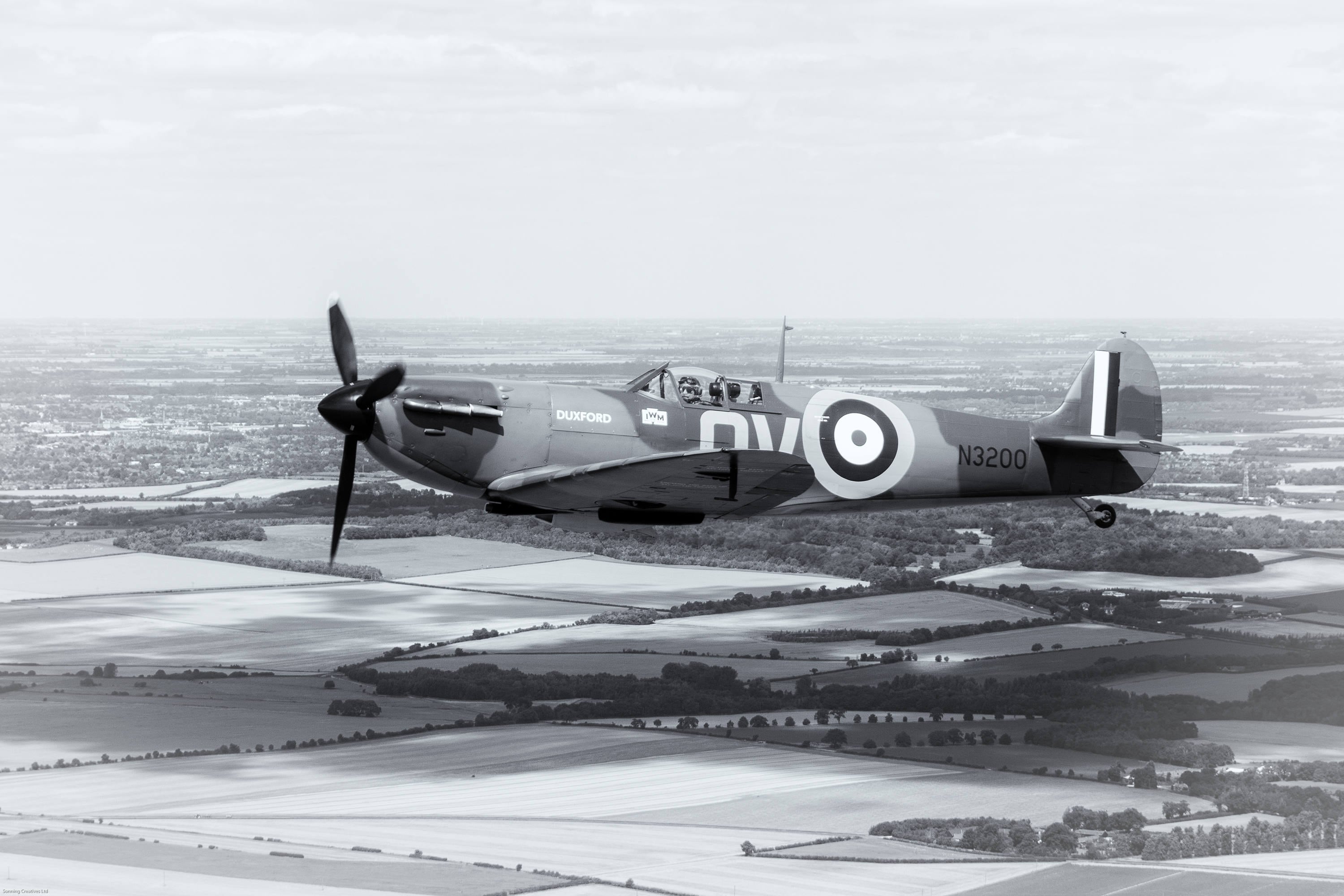 Spitfire Photo Black and White Spitfire in Flight WWII Etsy UK