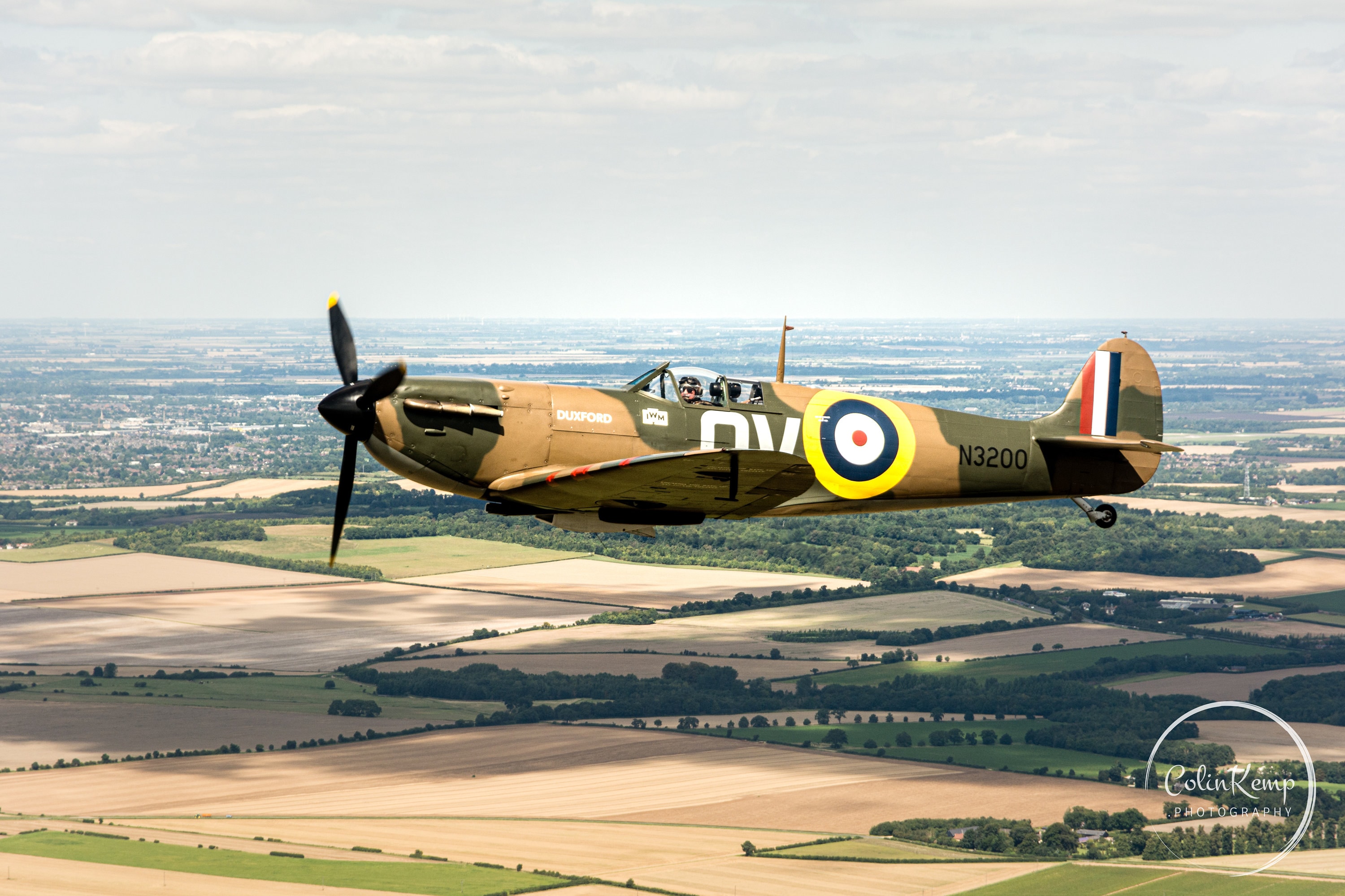 Spitfire Photo, N3200 Spitfire Mk1 in Flight, WWII Fighters, Photograph