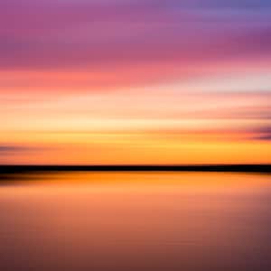 Vibrant Abstract sunset, fine art photo, Essex Creek, near Southend