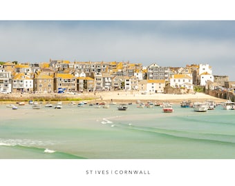 St Ives, Cornwall, Panoramic Print of the harbour