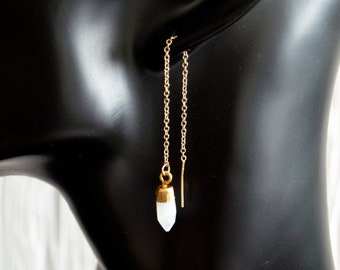 Pendientes colgantes de piedra ~ Joyería mínima