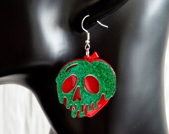 Pendientes de manzana venenosa - Temporada espeluznante - Halloween - Ghouls - Blancanieves