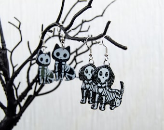 Pendientes de mascotas esqueleto - Espeluznantes - Halloween - Ghouls