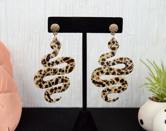 Pendientes colgantes de serpiente ~ Pendientes de patrón acrílico