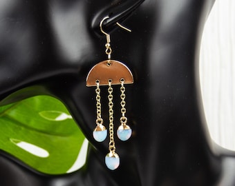 Pendientes colgantes de piedra azul natural