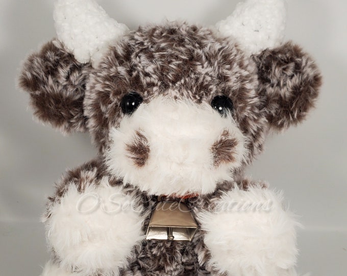 Fuzzy Cow Fuzzy Cow Crochet Cow Amigurumi Brown Cow Plush Faux Fur