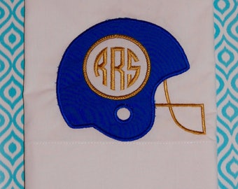 Football Helmet Monogrammed Standard Pillowcase