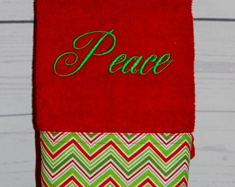 Peace and Joy Hand Towels Set of 2