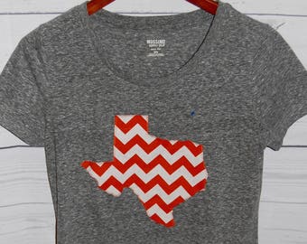 Chevron State of Texas Appliquéd T-Shirt