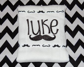 Little Man Mustache Burp Cloth