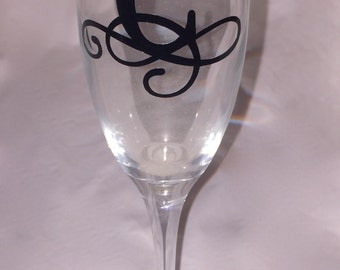 Monogrammed Personalized Champagne Flute