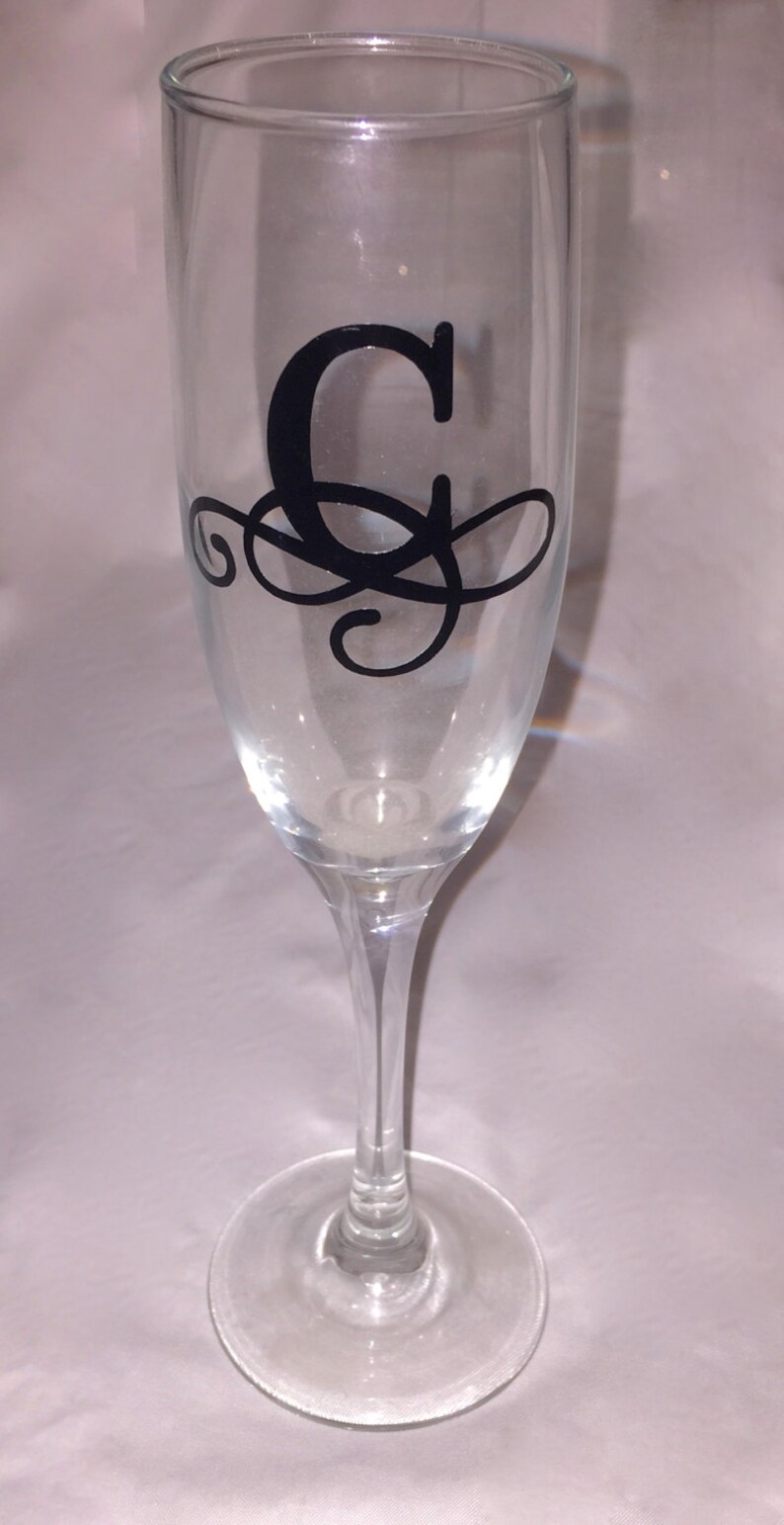 Monogrammed Personalized Champagne Flute image 1