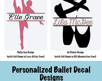 Ballet Monogrammed Decals