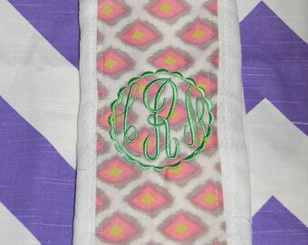 Little Lady Monogrammed Burp Cloth