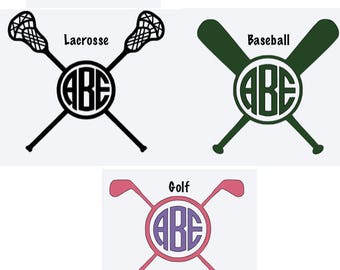 Sport Sticks Monogrammed Decals