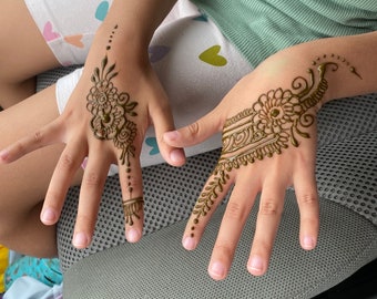 Natural Henna Kit – 100g Powder + 6ml Oil & Applicator – DIY Body Art