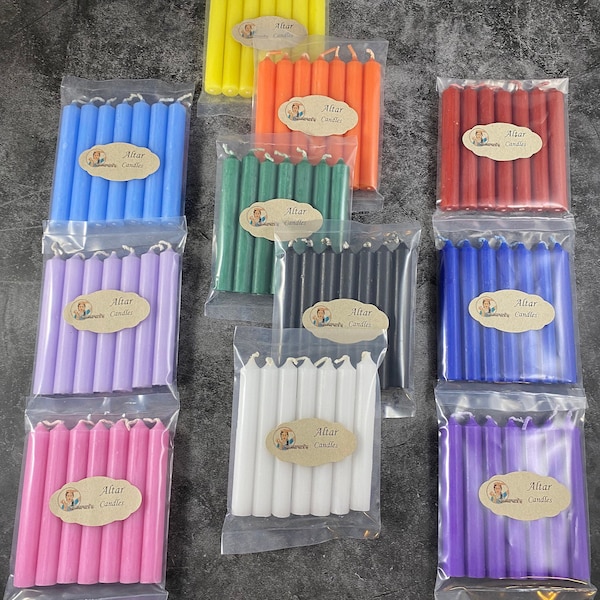 4" Chime Candles Set of 7- Solid Colors (Spell, Ritual, Affirmation, Altar)