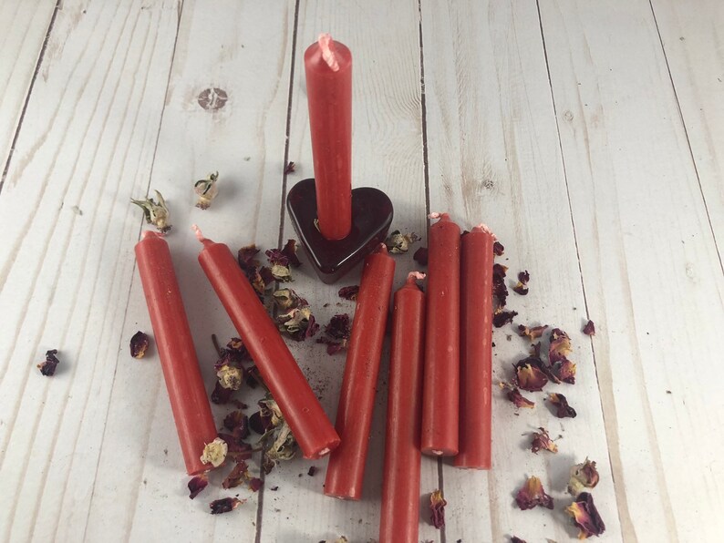 Red Altar candles Red Chime Candles Candle Magic Red Spell Etsy