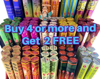 HEM Incense from India, BUY 4 or more and get 2 FREE incense, Temple Incense, Incense from India