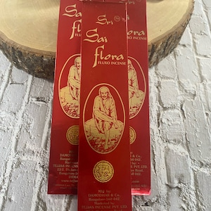 Sai Flora Incense 3-Pack – Thick Masala/Fluxo, 25 g Each | Indian Temple Aroma for Meditation & Altar – Radharani’s