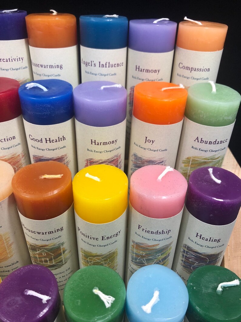 Herbal Magic Candle Scent Pillar Candles Vegan Candle Etsy