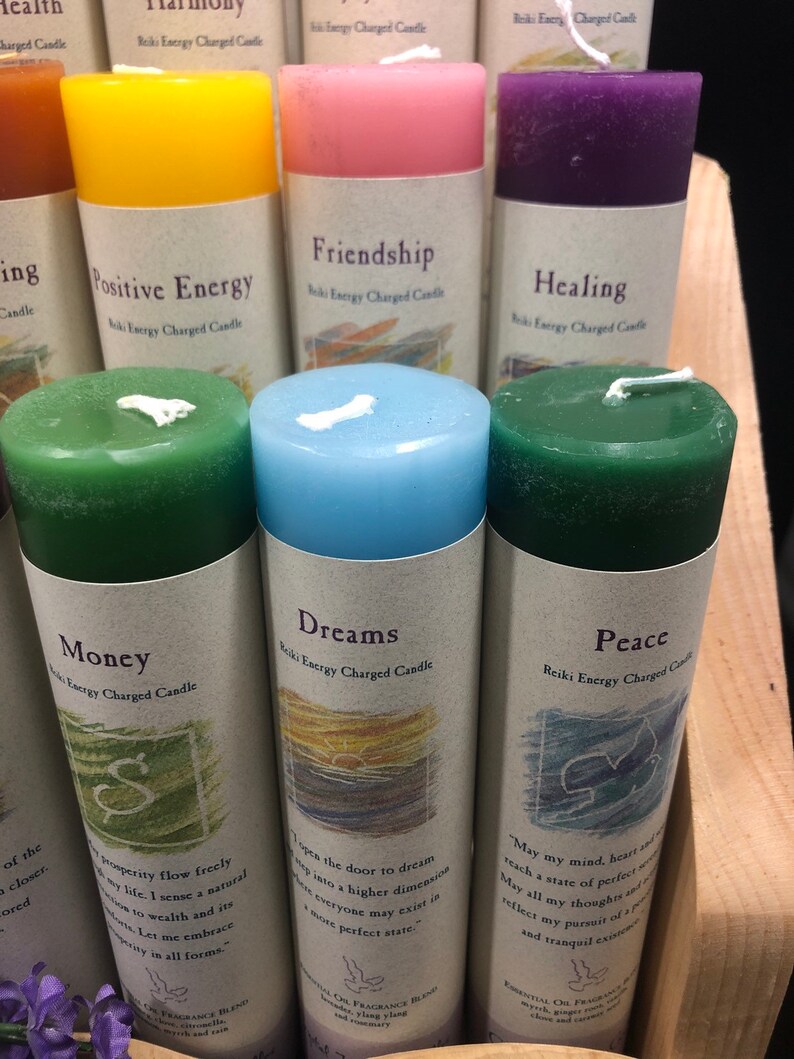 Reiki Charged Pillar Candles Scented Pillar Candle Etsy