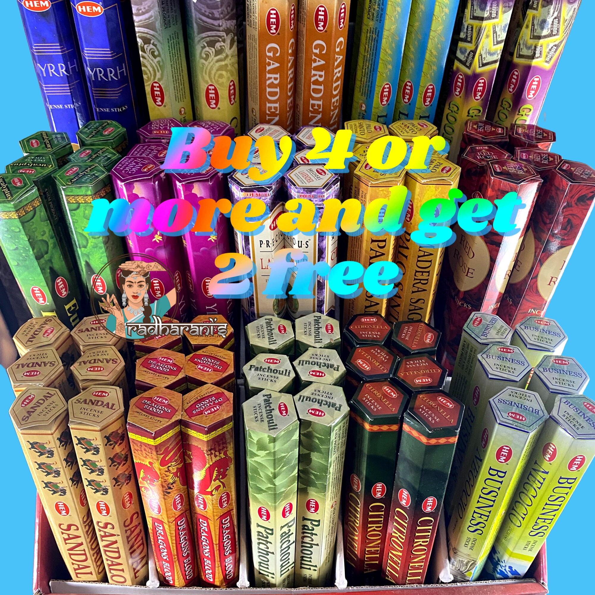 HEM Incense from India- Buy 4 or more and Get 2 FREE