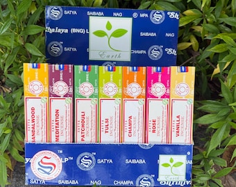 Satya Incense Sticks – Authentic Hand-Rolled Indian Incense for Meditation, Relaxation & Spiritual Cleansing