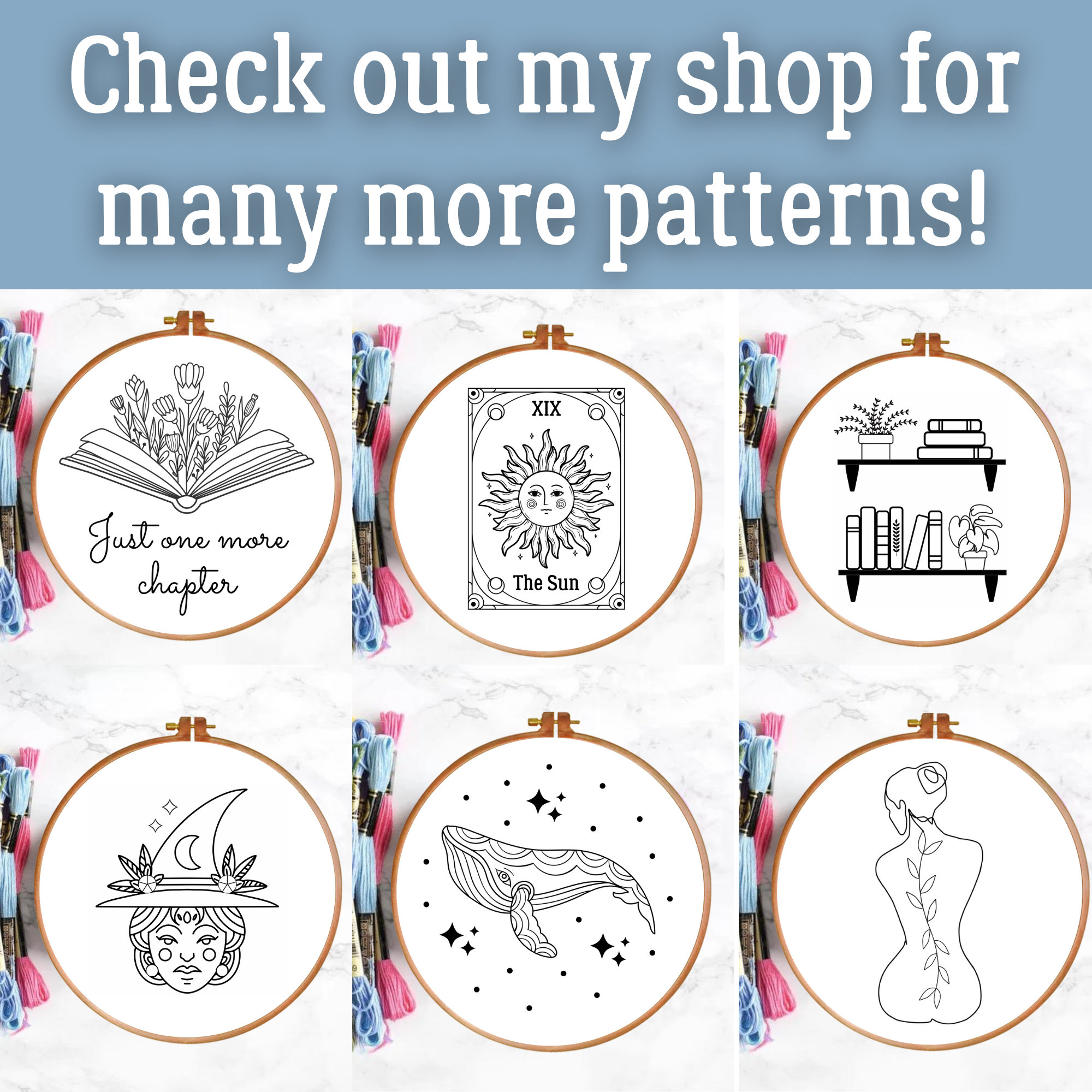 PDF Embroidery Pattern, Beginner Embroidery, Multiple Sizes, Modern ...
