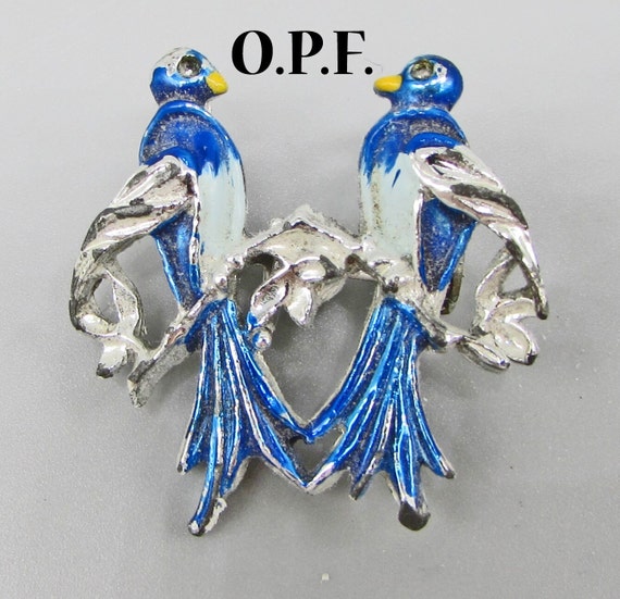 Bird Pin. Blue Bird Pin, Vintage Bird Pin, Parrot… - image 2