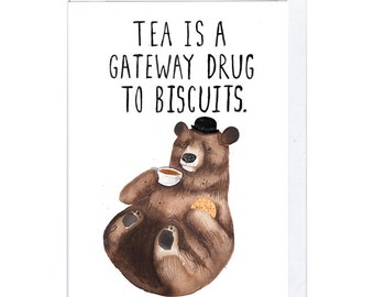 Tea and Biscuit Bear Greeting Card