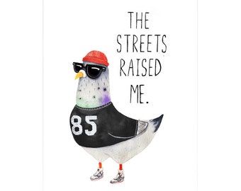 Street Pigeon A3 Art Print