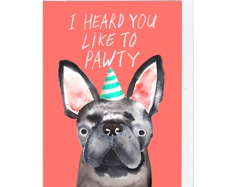 Pawty Frenchie Greeting Card