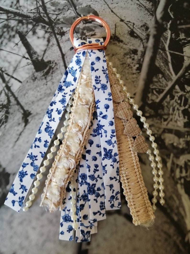 Rose Gold Keyring Hand made Keychain Vintage Inspired