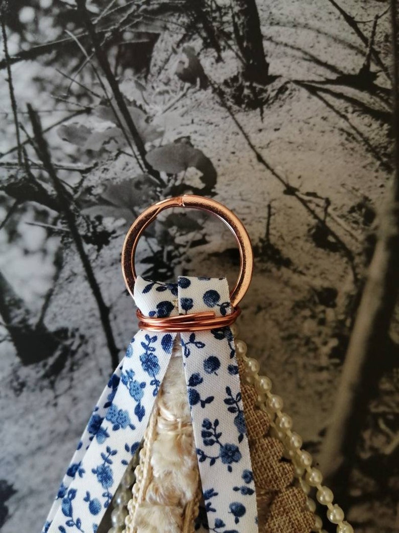 Rose Gold Keyring Hand made Keychain Vintage Inspired