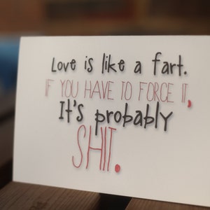 Love is like a fart card image 2