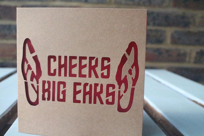 Cheers Big Ears Card. Etsy