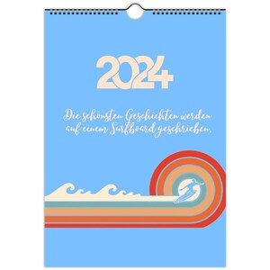 2024 Surfer Wall Calendar | Beautiful hanging calendar, sayings and quotes for surfers | A4 or A3 format | Gift for surfers