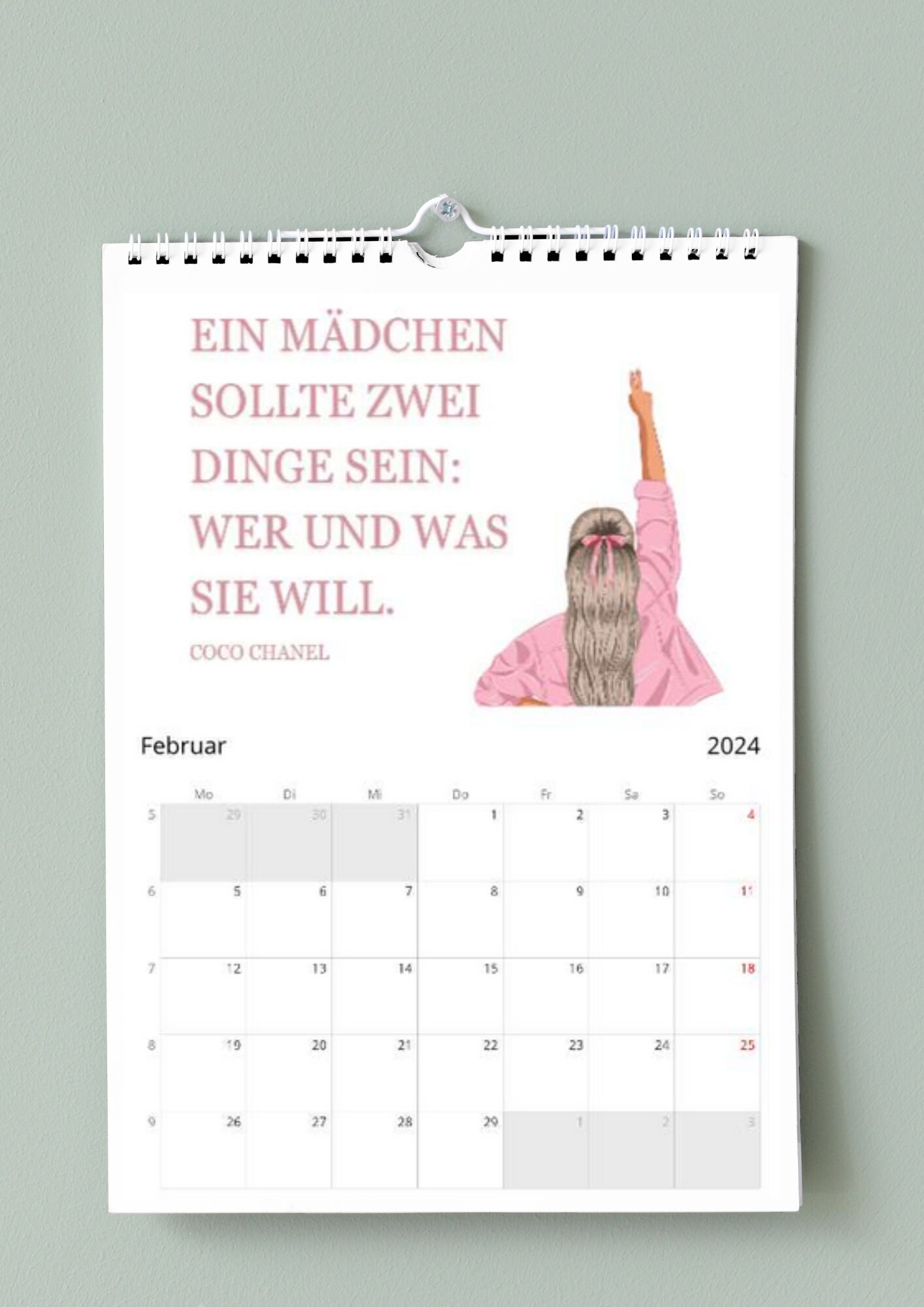 Calendar 2024 for Strong Women Wall Calendar Feminism Empowerment Self
